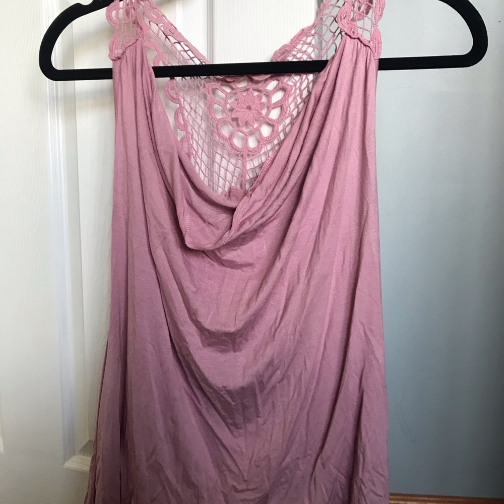 Pink lace tank top